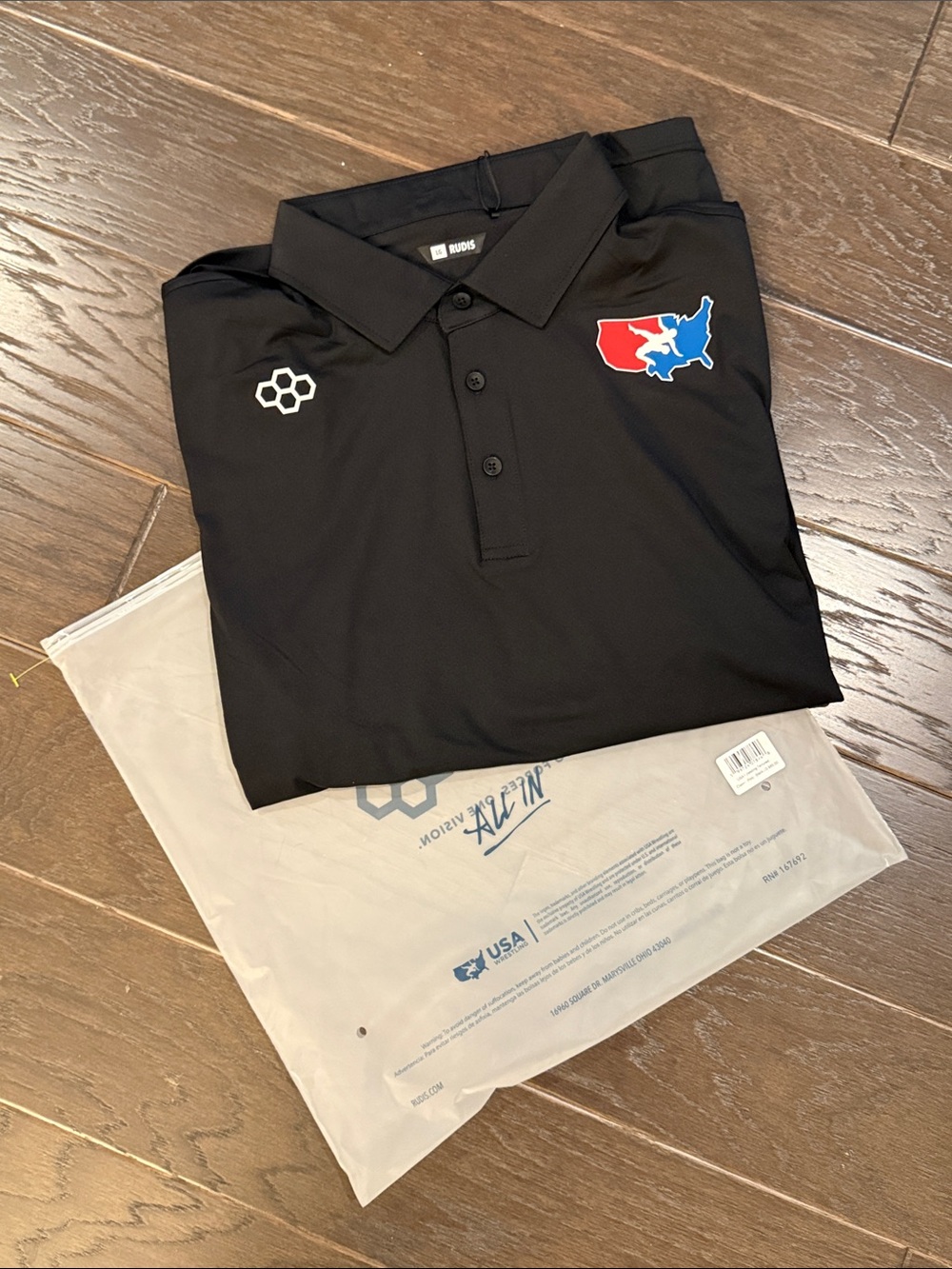 USA Wrestling Black Classic Polo